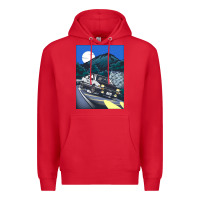 Red initial d poster hipster Premium Hoodie - ArtChic