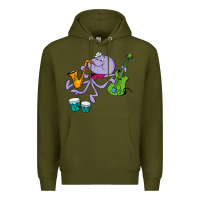Army Green squiddly diddly Premium Hoodie - ArtChic