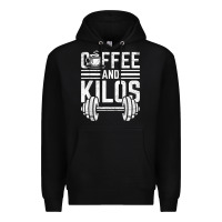 Black Coffee And Kilos Weightlifting Gift Premium Hoodie - ArtChic