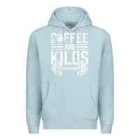 Blue Mist Coffee And Kilos Weightlifting Gift Premium Hoodie - ArtChic