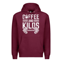 Burgundy Coffee And Kilos Weightlifting Gift Premium Hoodie - ArtChic