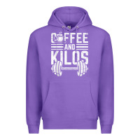 Purple Coffee And Kilos Weightlifting Gift Premium Hoodie - ArtChic