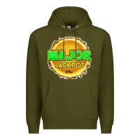 Army Green MAJOR JACKPOT Design - Pokie Designs Premium Hoodie - ArtChic