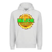 Dove Grey MAJOR JACKPOT Design - Pokie Designs Premium Hoodie - ArtChic