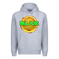 Heather Grey MAJOR JACKPOT Design - Pokie Designs Premium Hoodie - ArtChic