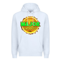White MAJOR JACKPOT Design - Pokie Designs Premium Hoodie - ArtChic