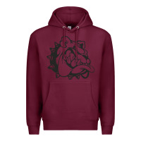 Burgundy english bulldog Premium Hoodie - ArtChic