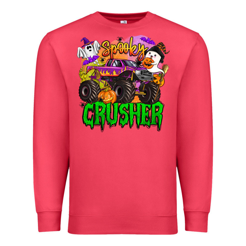Spooky Crusher Monster Truck Premium Sweatshirt by BarkalooDesign | Teevron