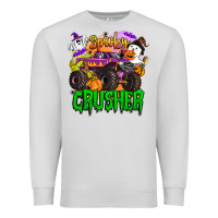 Dove Grey spooky crusher monster truck Premium Sweatshirt - BarkalooDesign