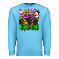 Ocean Blue spooky crusher monster truck Premium Sweatshirt - BarkalooDesign