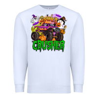 White spooky crusher monster truck Premium Sweatshirt - BarkalooDesign