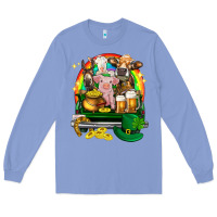 Colony Blue St. Patrick's Day farm animals on truck Long Sleeve Tee - HowdyJamesFarm