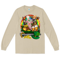 Mushroom St. Patrick's Day farm animals on truck Long Sleeve Tee - HowdyJamesFarm