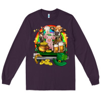 Plum St. Patrick's Day farm animals on truck Long Sleeve Tee - HowdyJamesFarm