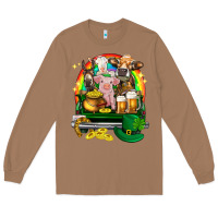 Toasted Coconut St. Patrick's Day farm animals on truck Long Sleeve Tee - HowdyJamesFarm