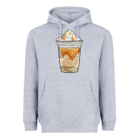 Heather Grey iced caramel frappuccino coffee Heavyweight Hoodie - BarkalooDesign