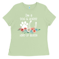 Matcha Im A Dog And Horse Kind Of Queen Ladies Tee - Bettercallsaul