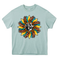 Arona sunflower cowhide leopard Heavy Core Tee - Artiststas
