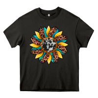 Asphalt sunflower cowhide leopard Heavy Core Tee - Artiststas