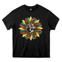 Black sunflower cowhide leopard Heavy Core Tee - Artiststas