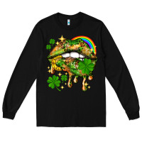 Black St. Patrick's Day lips Long Sleeve Tee - HowdyJamesFarm