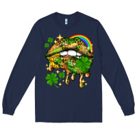 Navy St. Patrick's Day lips Long Sleeve Tee - HowdyJamesFarm