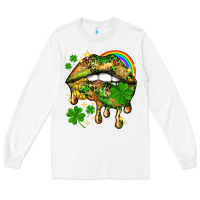 White St. Patrick's Day lips Long Sleeve Tee - HowdyJamesFarm