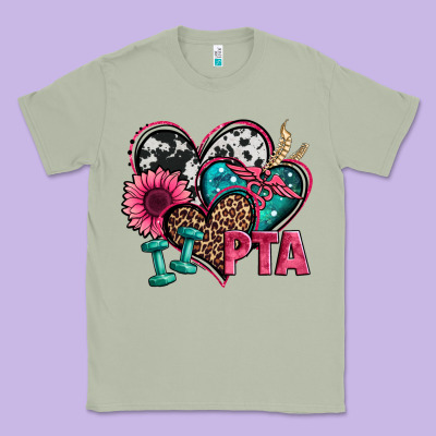 Pta Physical Therapy Assistant Hearts Classic Tee Designed By Jasminsmagicworld
