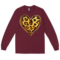 Burgundy gold glitter leopard heart Long Sleeve Tee - Jasminsmagicworld