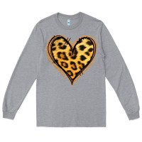 Heather Grey gold glitter leopard heart Long Sleeve Tee - Jasminsmagicworld