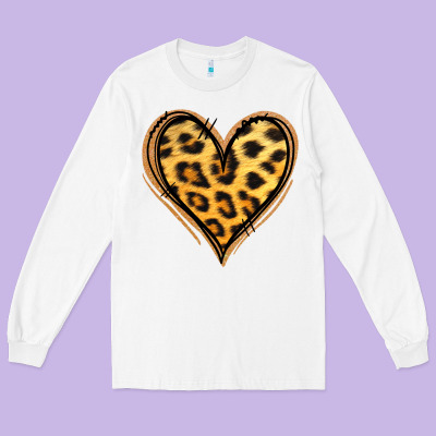 Gold Glitter Leopard Heart Long Sleeve Tee Designed By Jasminsmagicworld