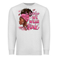 Oatmeal Heather in october we wear pink Premium Sweatshirt - BarkalooDesign