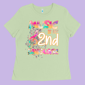 Cool I Love Music Shirt Gifts Music Is My Second Language Ladies Tee Designed By Bettercallsaul