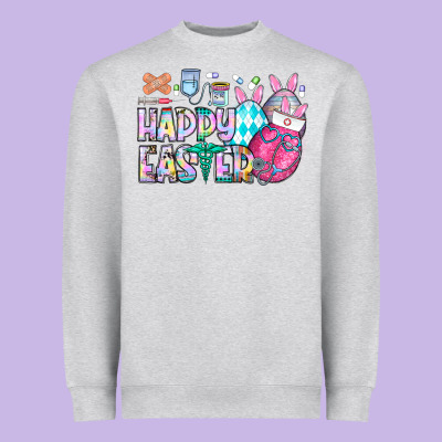 Happy Easter Nurse Heavyweight Sweatshirt Designed By Cowhidedigitalart