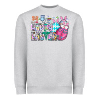 Heather Grey happy easter nurse Heavyweight Sweatshirt - CowhideDigitalArt