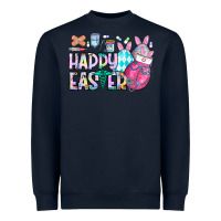 Navy happy easter nurse Heavyweight Sweatshirt - CowhideDigitalArt