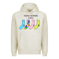 Oatmeal Heather Titi Pretty Art Being Different Is Cool Premium Hoodie - CowhideDigitalArt