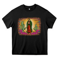 Black western our lady of Guadalupe Heavy Core Tee - JahusDesignShop