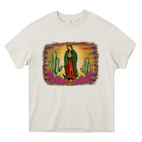 Cream western our lady of Guadalupe Heavy Core Tee - JahusDesignShop