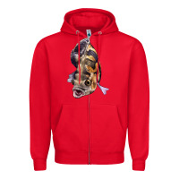 Red Oscar Zipper Hoodie - LillyAllenDesigns