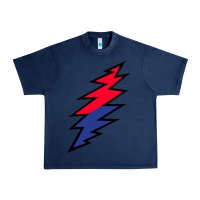 Navy Lazy Lightning Bolt Urban Heavy Tee - InspiraDesign