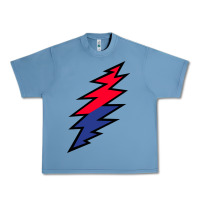 Pebble Blue Lazy Lightning Bolt Urban Heavy Tee - InspiraDesign