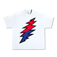 White Lazy Lightning Bolt Urban Heavy Tee - InspiraDesign