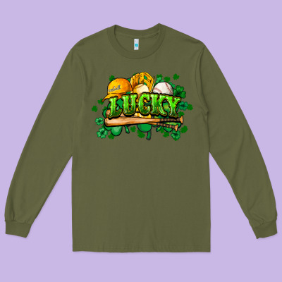 St. Patrick's Day Baseball Long Sleeve Tee Designed By Howdyjamesfarm