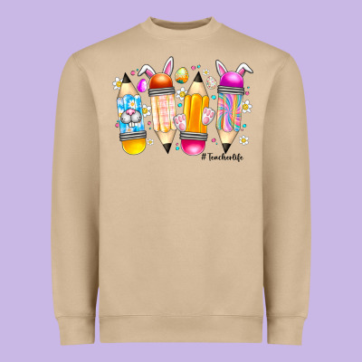 Easter Teacher Life Heavyweight Sweatshirt Designed By Cowhidedigitalart