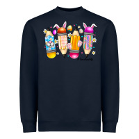 Navy Easter Teacher Life Heavyweight Sweatshirt - CowhideDigitalArt