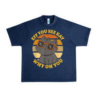 Navy funny retro sunset eff you see kay why oh you cat lovers t shirt Urban Heavy Tee - ArtChic