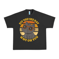 Pigment Black funny retro sunset eff you see kay why oh you cat lovers t shirt Urban Heavy Tee - ArtChic