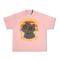 Salmon funny retro sunset eff you see kay why oh you cat lovers t shirt Urban Heavy Tee - ArtChic
