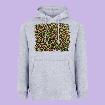 Leopard With Green Glitter Heavyweight Hoodie Designed By Artiststas